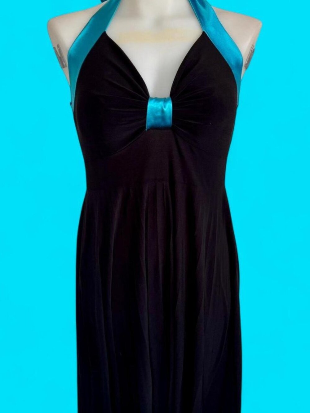 Y2K Taboo black & blue halter dress